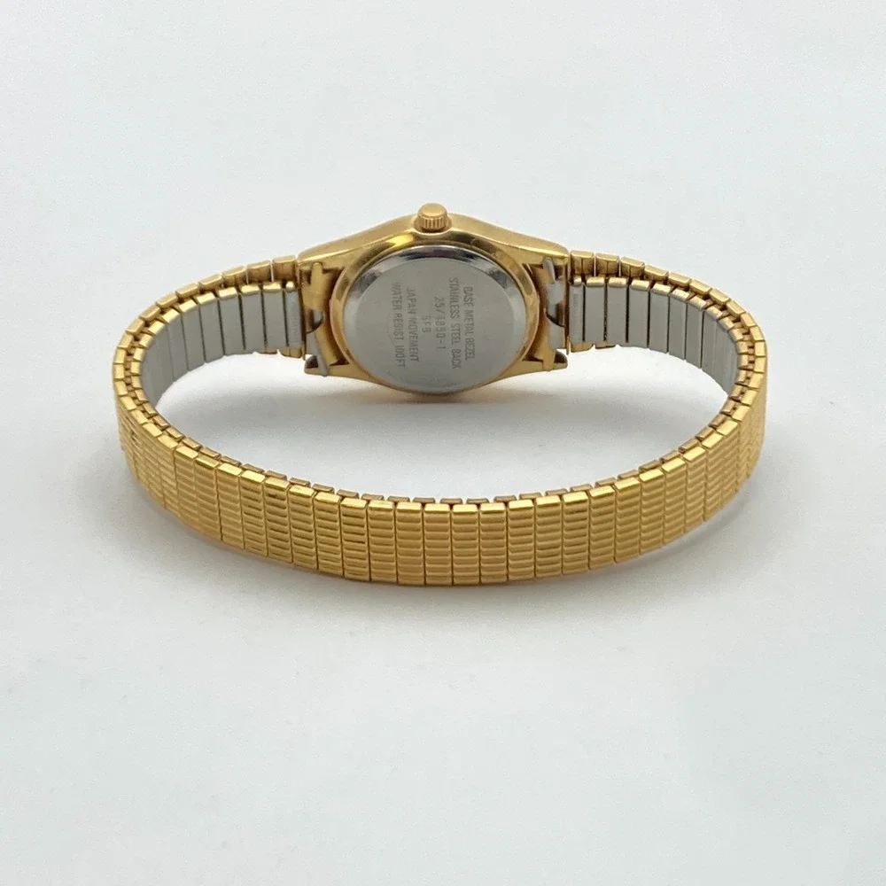 Vintage Armitron Womens Watch 20mm Gold Tone Stretch Band New Battery SMALL 5.75